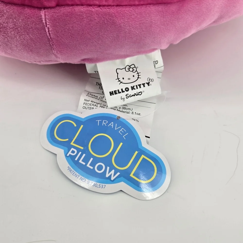 Hello Kitty Halloween Travel Pillow Black Pink Plush Cloud Pillow NWT